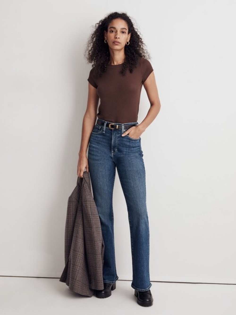 Madewell The Perfect Vintage Flare Jean in Hallstrom Wash Blue Cotton Stretch